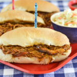 easy crock pot pulled chicken sandwiches, pulled chicken, chicken crock pot recipes