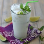 Cool off with a tropical Coconut Mojito, perfect for all celebrations and party cocktails via flouronmyface.com