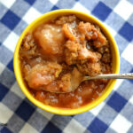 Crock Pot Apple Cobbler with a homemade topping via flouronmyface.com