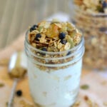 Homemade Pineapple Blueberry Granola with yogurt is a delicious, fast healthy breakfast