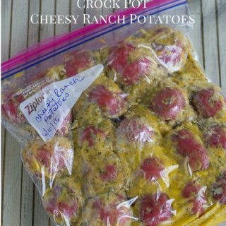 Crock Pot Freezer Meals: Cheesy Ranch Potatoes recipe via flouronmyface.com
