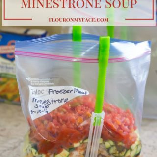 Freezer Meals: Minestrone Soup recipe you can make in the crock pot or on the stove. Instructions for both cooking methods included via flouronmyface.com