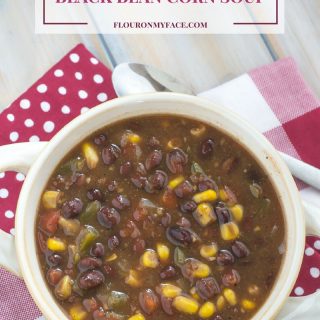 Crock Pot Black Bean Corn Soup recipe via flouronmyface.com
