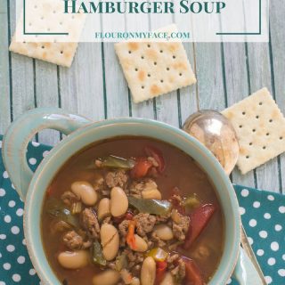 Crock Pot Hamburger Soup is a delicious and satisfying dinner on a cold winter day via flouronmyface.com