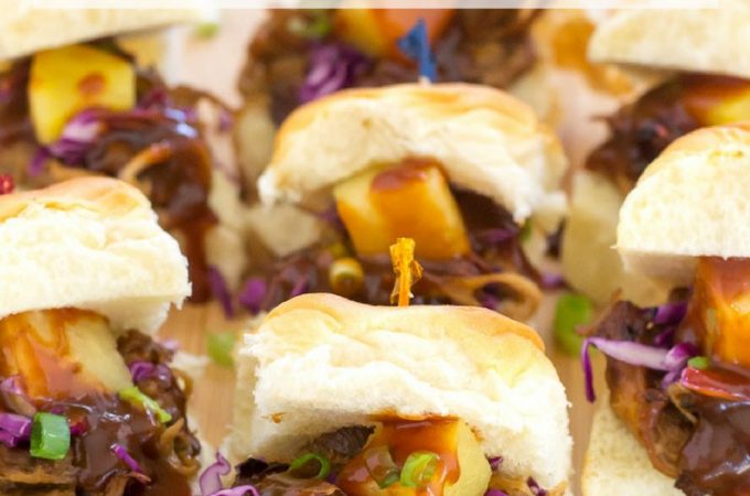 Crock Pot Pineapple Char Sui Pulled Pork recipe via flouronmyface.com