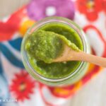 Easy Cilantro Green Chile Sauce recipe via flouronmyface.com