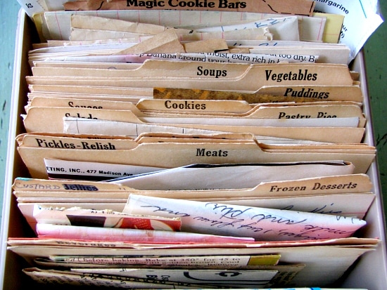 vintage recipes, vintage recipe box, family recipe