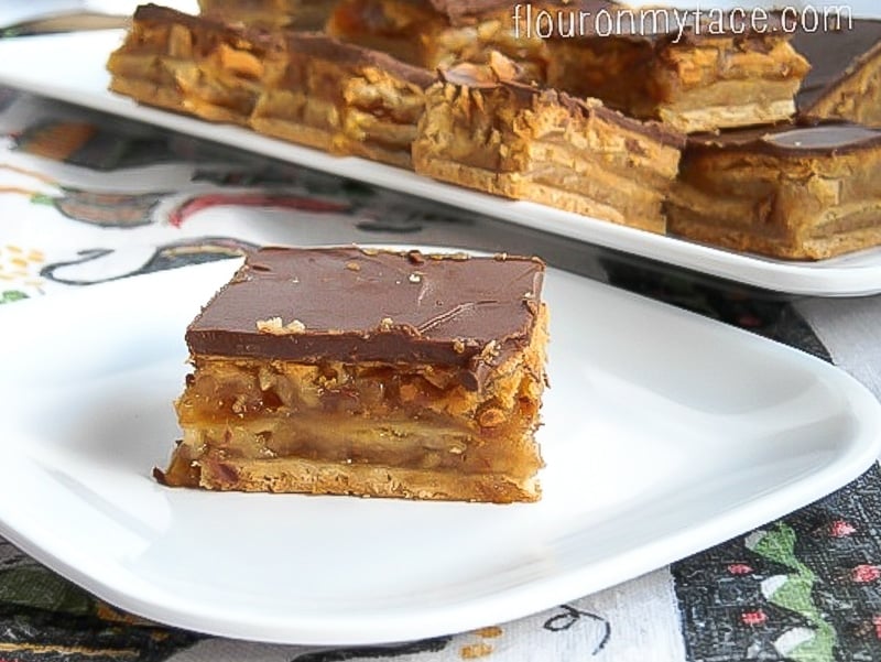 Vintage Zserbo Szelet a Hungarian cake recipe cut into to bars a traditional Hungarian holiday dessert recipe