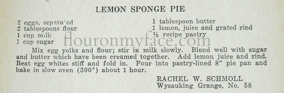 Vintage Lemon Sponge Pie