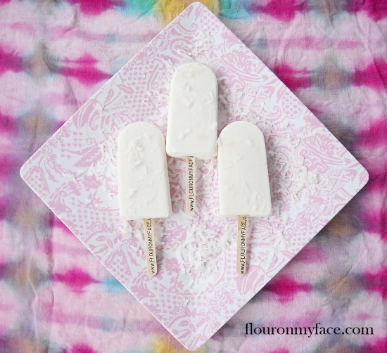 cocolnut milk tropical, ice pops, or Popsicle recipe for a delicious summer frozen treats