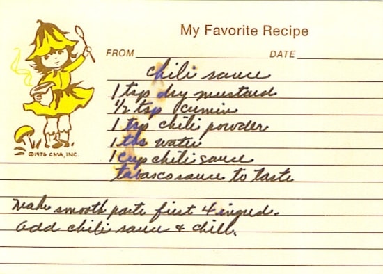 Vintage Chili Sauce recipe from old family recipe box