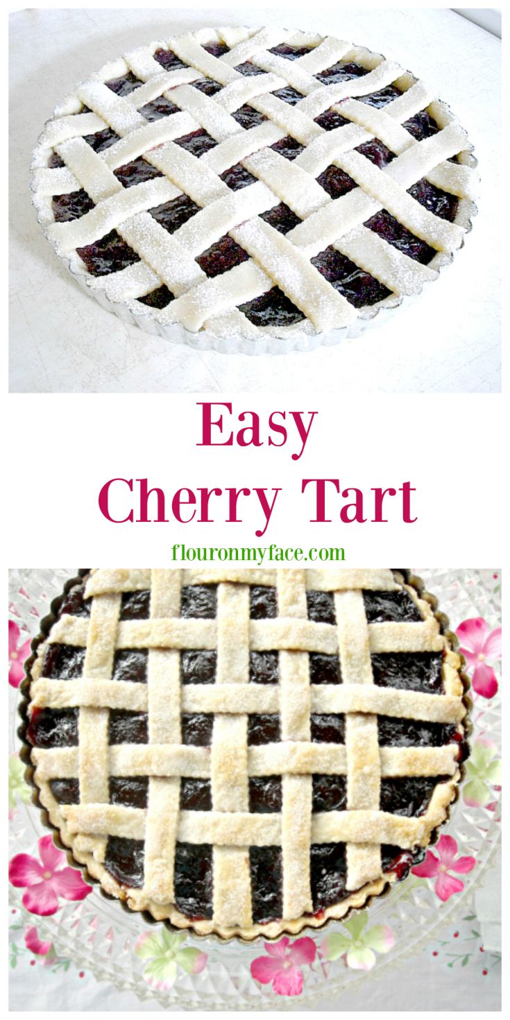 Easy Cherry Tart recipe via flouronmyface.com