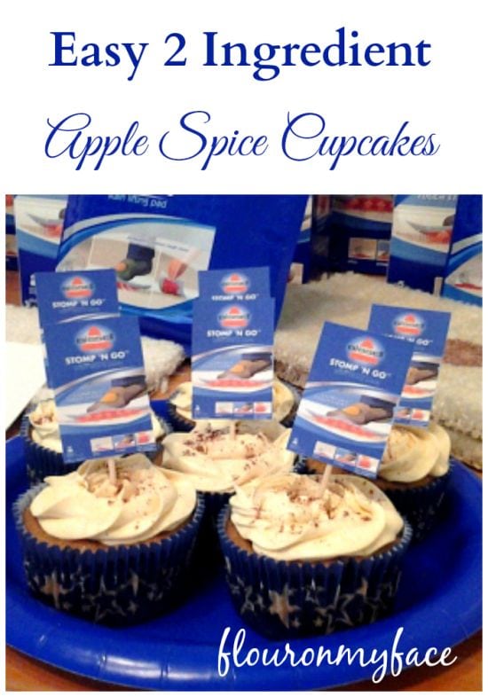 Easy Apple Spice Cupcakes, 2 ingredient cupcake recipe, 2 ingredient muffin recipe, apple spice, fall recipes