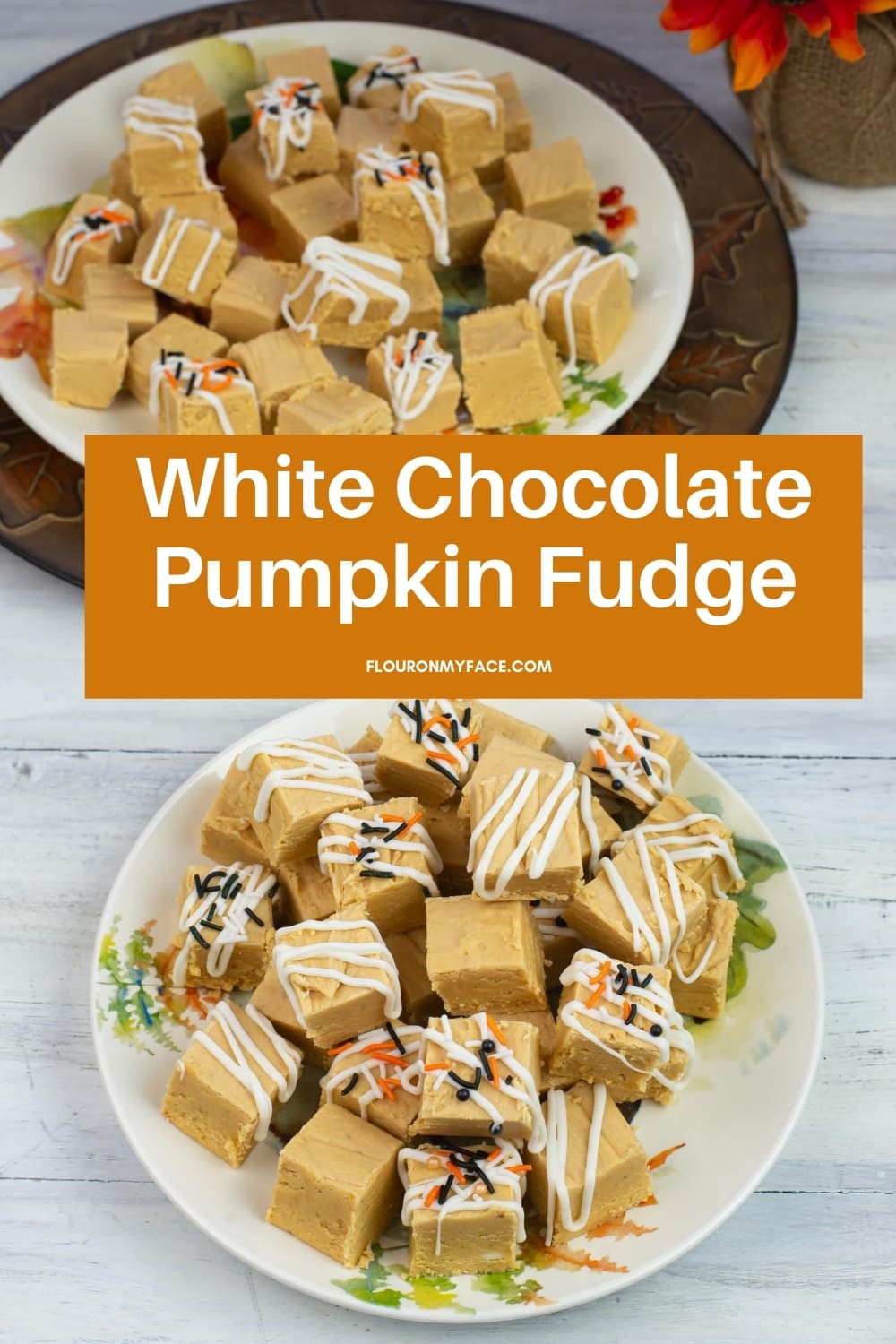 featured image of White Chocolate Pumpkin Fudge