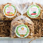 Christmas Granola in cellophane bags for gifts.
