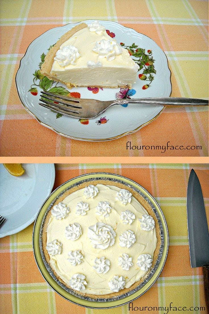 No-Bake Orange Curd Pie recipe via flouronmyface.com