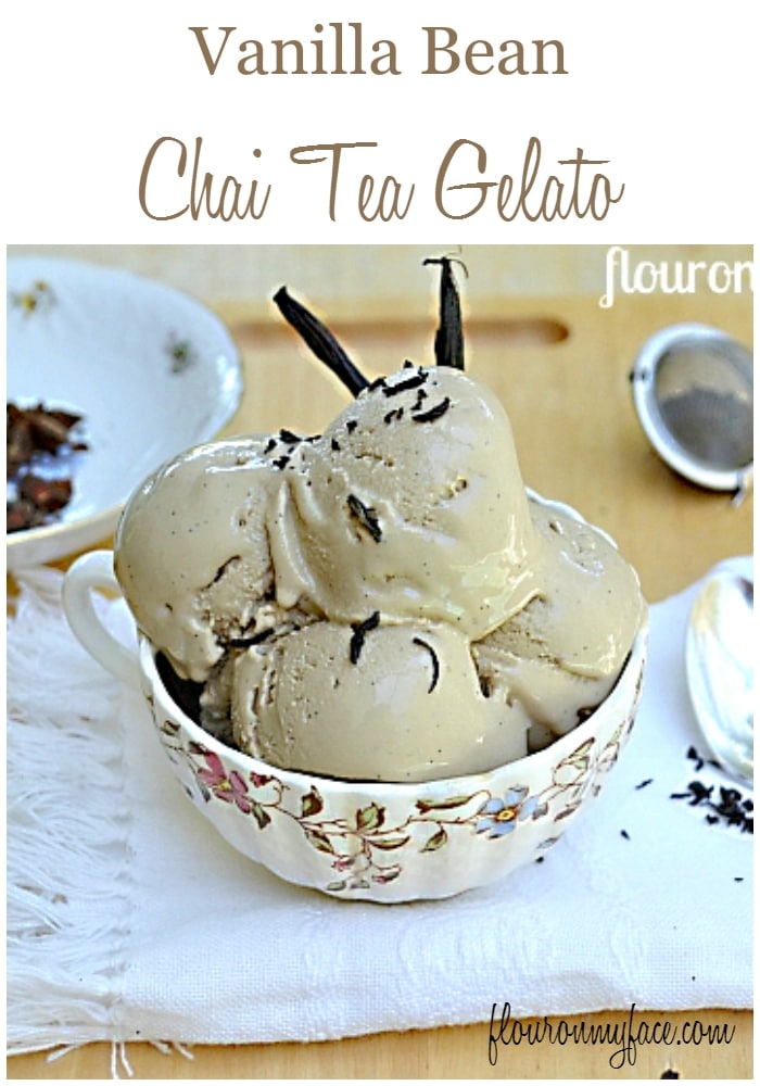 Vanilla Bean Chai Tea Gelato recipe via flouronmyface.com