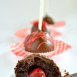 Chocolate Covered Cherry Cake Pops
