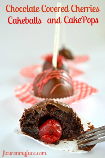 Chocolate Covered Cherries Cake Pops - Flour On My Face