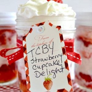 TCBY Strawberry Cupcake Delight in a jar
