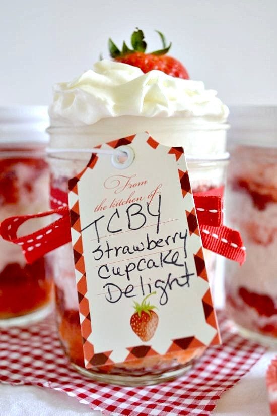 TCBY Strawberry Cupcake Delight in a jar