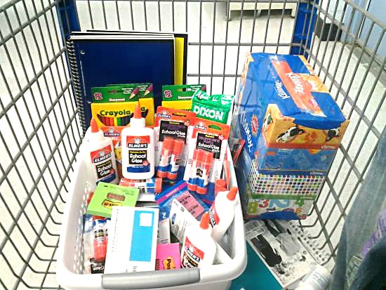 Shopping for Back to School Supplies for Elmer's Bag It Forward