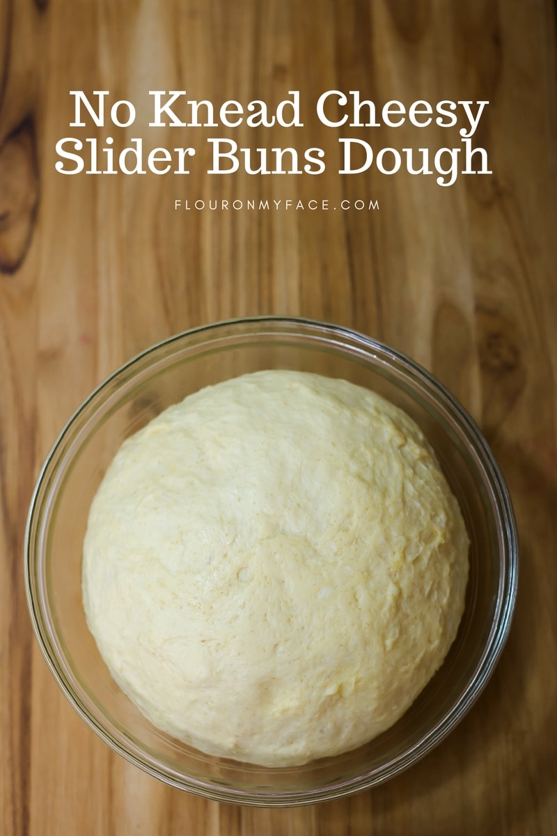 A bowl of homemade slider bun dough that has doubled.