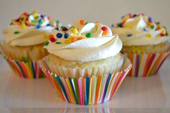 Trio of Cupcakes frosted with Cool Whip Frosting