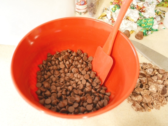 Melting chocolate chips for bark