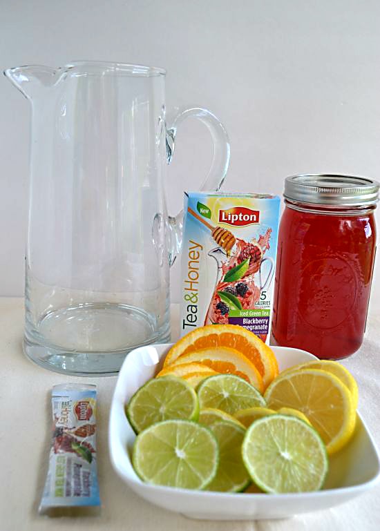 Lipton Tea and Honey Pitcher Packets are great to make a Mocktail Sangria