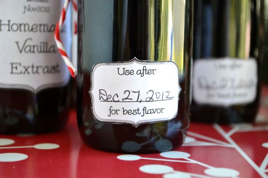 Label Homemade Vanilla for Christmas Gifts