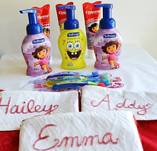 Christmas idea, Personalized stockings, tooth paste, new tooth brush, #HolidaySmiles with Colgate