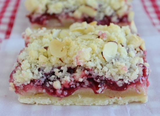 Sweet Cherry Almond Cookie Bar Recipe, almond paste, cherry pie filling, layers of flavor