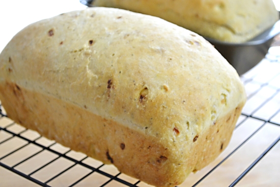  golden brown loaf of stuffing bread