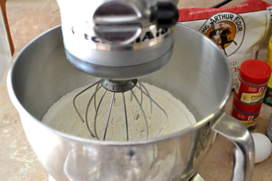 step by step, making bread, dry ingredients