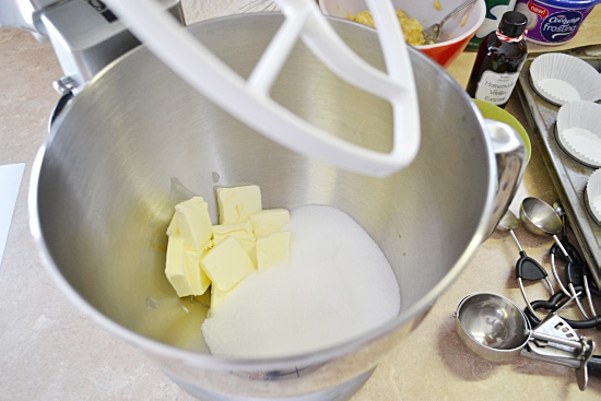 cream the sugar and butter, making cupcakes