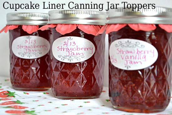 3 canning jars filled with homemade Strawberry Jam