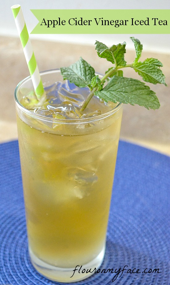 Apple Cider Vinegar Iced Tea recipe via flouronmyface.com