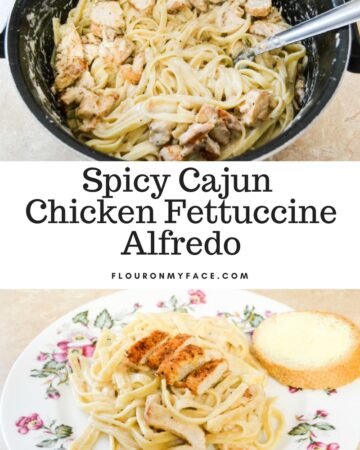 Spicy Cajun Chicken Alfredo Fettuccine recipe made with easy homemade Alfredo sauce recipe with milk instead of cream or cream cheese.