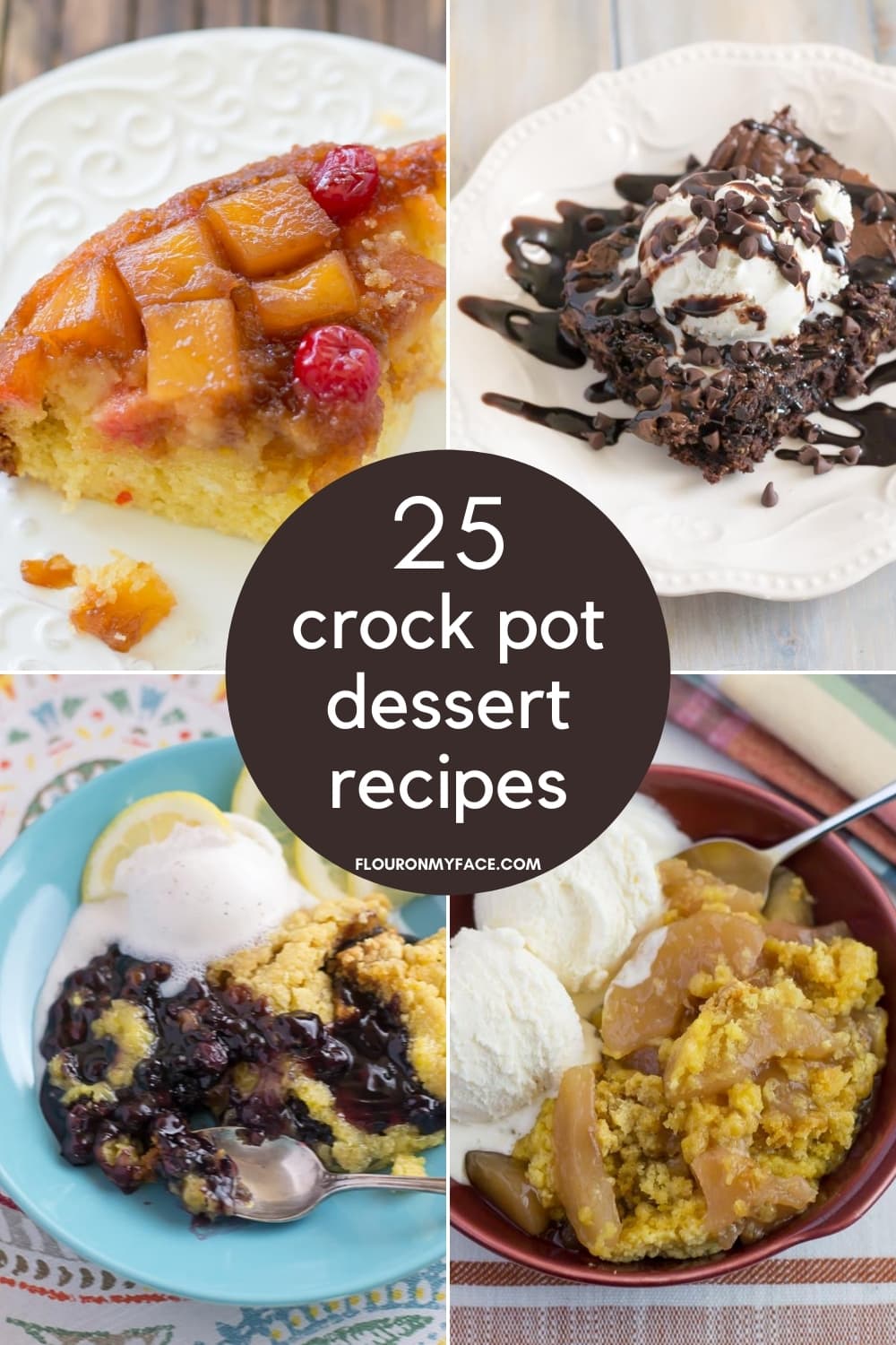 Crock Pot Dessert Recipes collage image