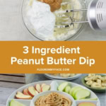 two images of peanut butter dip made with marshmallow fluff.