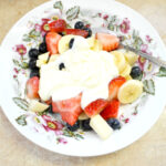 easy fruit salads, fruit salad toppings, sweetened creme fraiche, fruit and sweetened creme fraiche