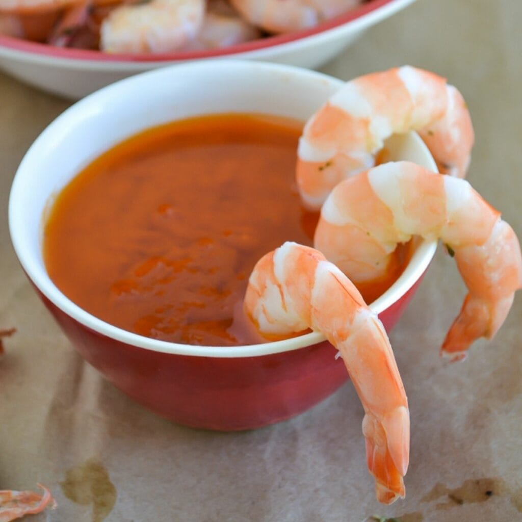 Boiled Shrimp and Spicy Garlic Dipping Sauce Flour On My Face