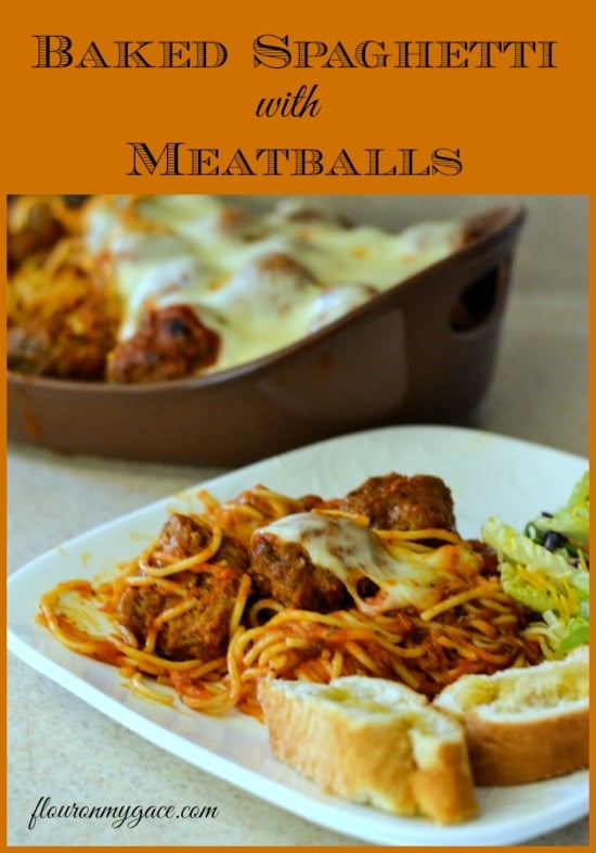 Baked Spaghetti Recipe, Baked Spaghetti Meatballs, HOmemade Meatball Recipe, Easy Baked Spaghetti, Easy Meatballs, Family Recipes