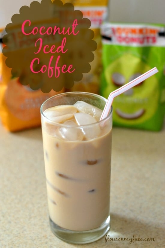 Coconut Iced Coffee recipe, cold brewed iced coffee directions, Dunkin' Donuts Coffee, Spring Coffee Flavors