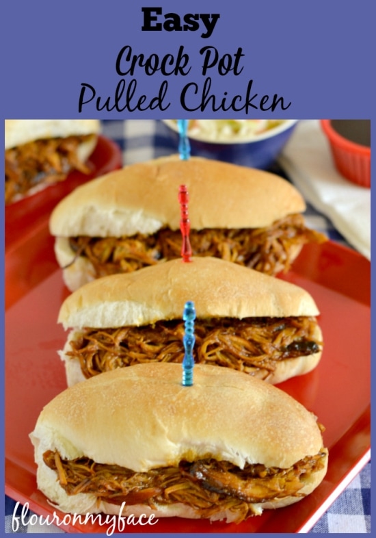 Easy Crock Pot Pulled Chicken is one of my favorite crock pot recipes via flouronmyface.com