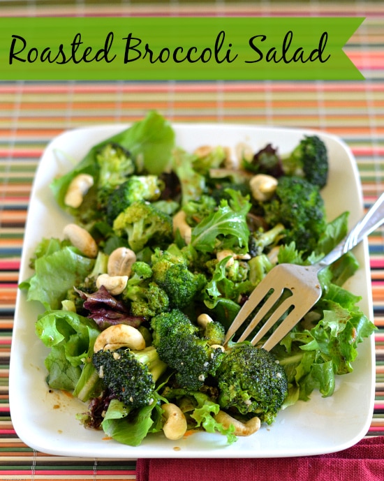 roasted broccoli salad, roasted broccoli, balsamic vinaigrette dressing, salad ideas, healthy lunch options
