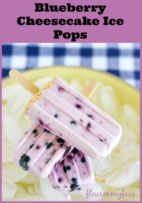 Blueberry Cheesecake Ice Pop are a delicious way to enjoy the flavor of cheesecake. Whole blueberries and a bit of crushed graham crackers are a fun addition to the frozen treat.