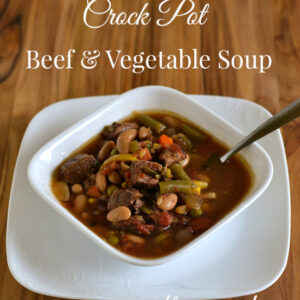 Crock Pot Beef Vegetable Soup recipe via flouronmyface.com