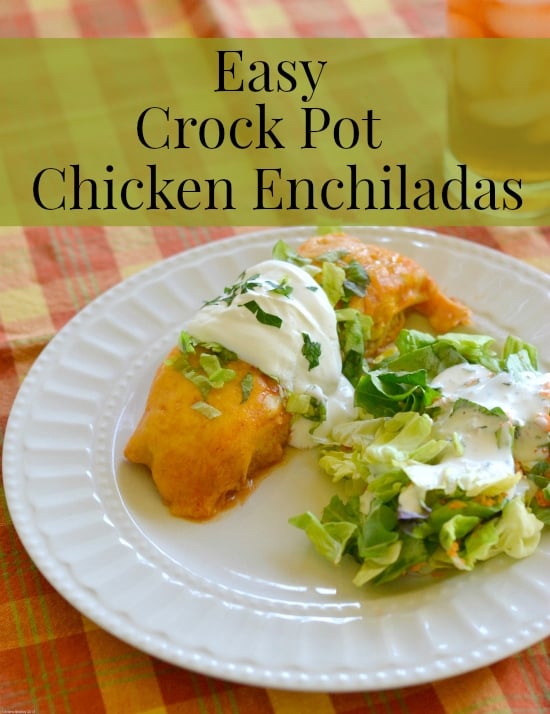 Easy Crock Pot Chicken Enchiladas-Flour On My Face